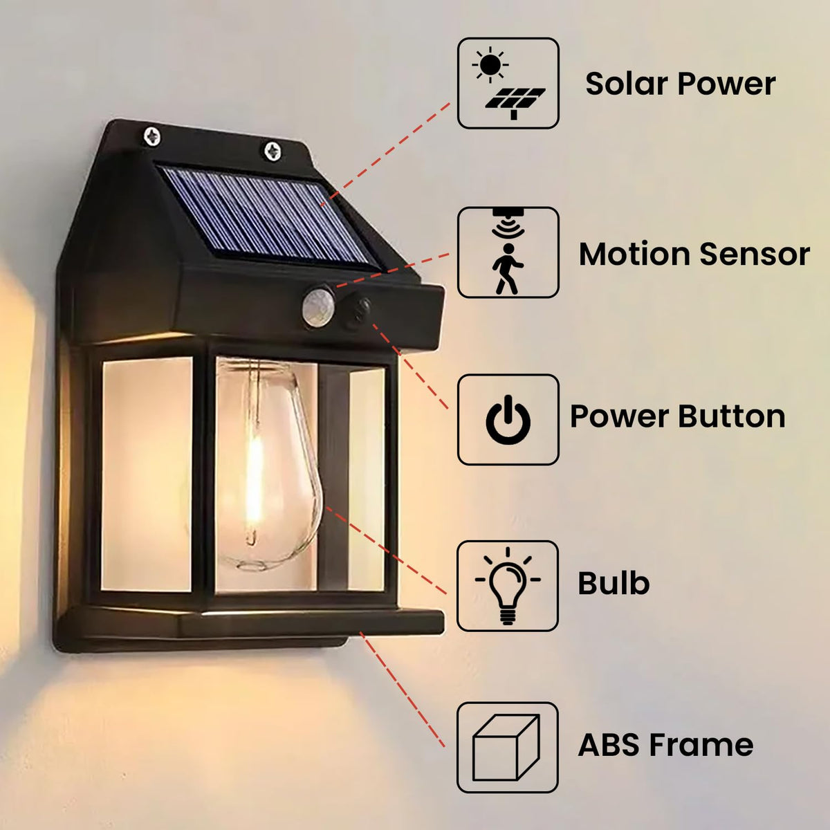 Premium Quality Solar Lamp | Waterproof Wall Lamp